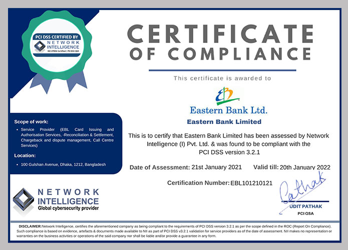 PCI DSS Certificate By Network Intelligence Global Cybersecurity 