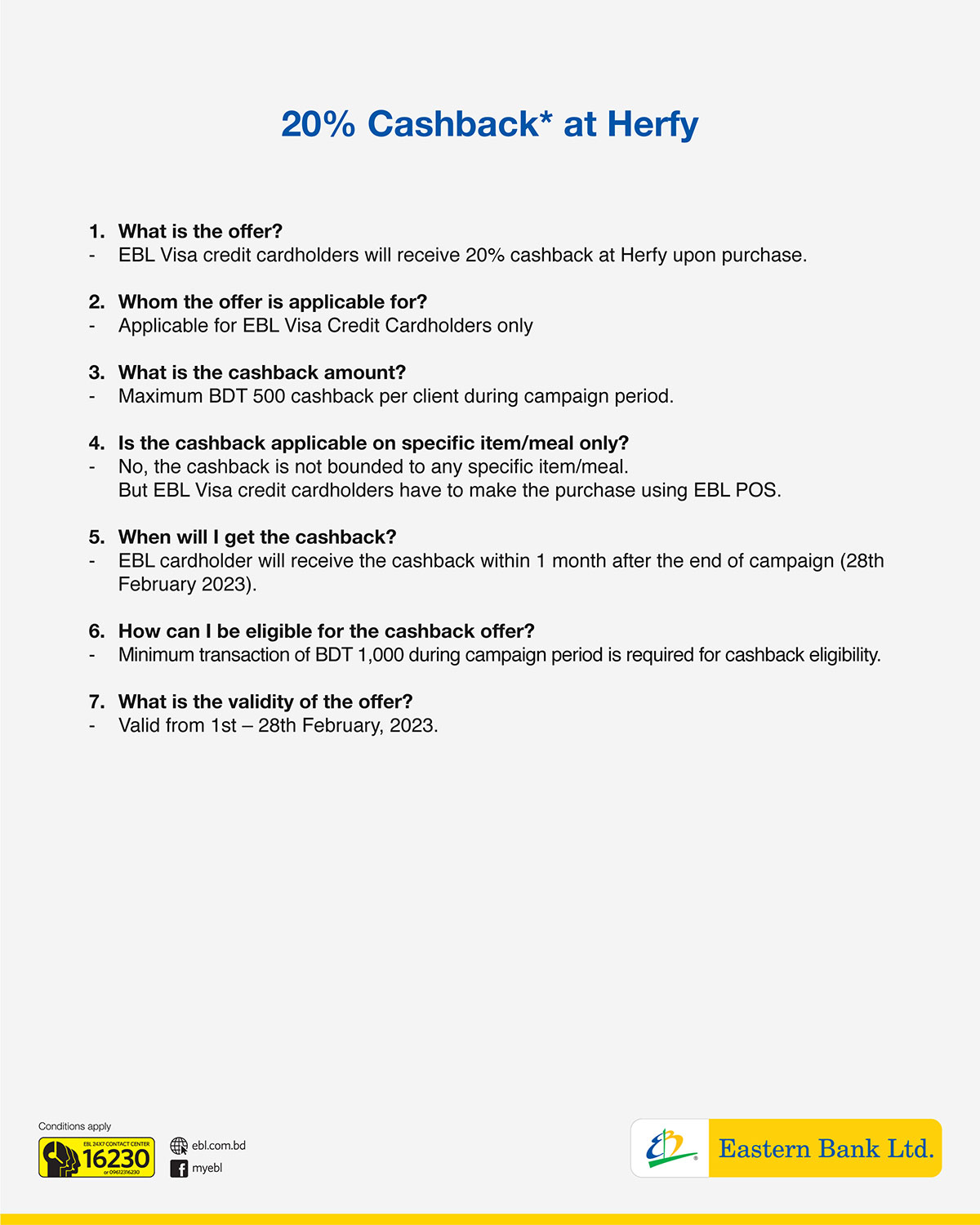 20% Cashback at Herfy