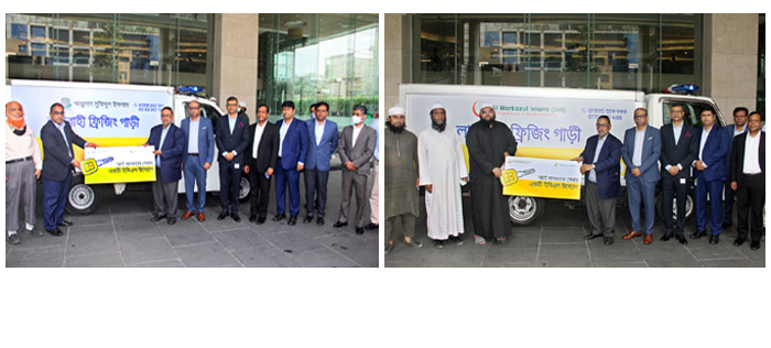 EBL donates freezer vans to Al-Markazul Islami and Anjuman Mufidul Islam